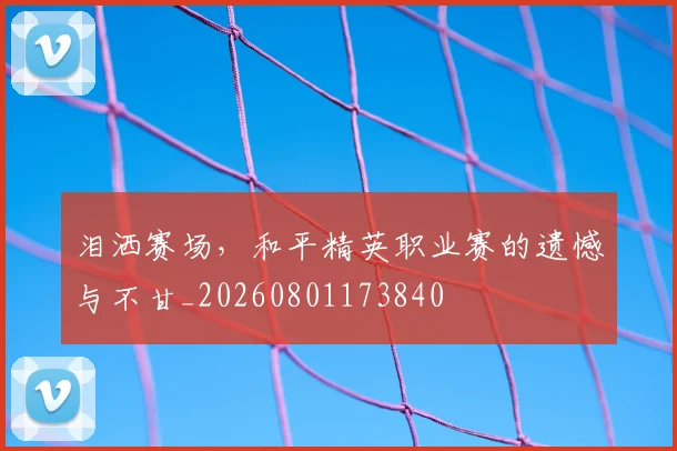 泪洒赛场,和平精英职业赛的遗憾与不甘_20260801173840